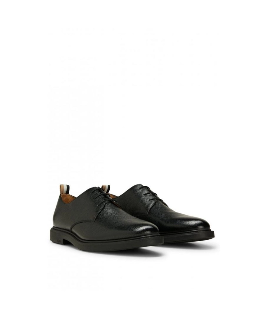 Hugo Boss Larry Mens Grained Leather Derby Shoes - Black - Size UK 12